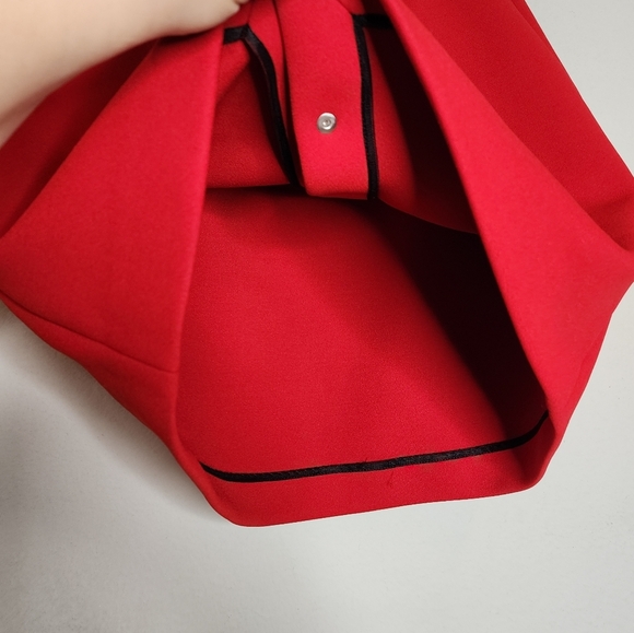 Maje Snap Asymmetrical Button Red Justine Mini Skirt Size 40 Size 8 - Picture 5 of 16